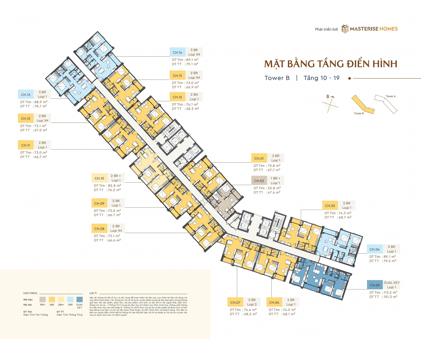 mặt bằng toà B Masterise Đà Nẵng